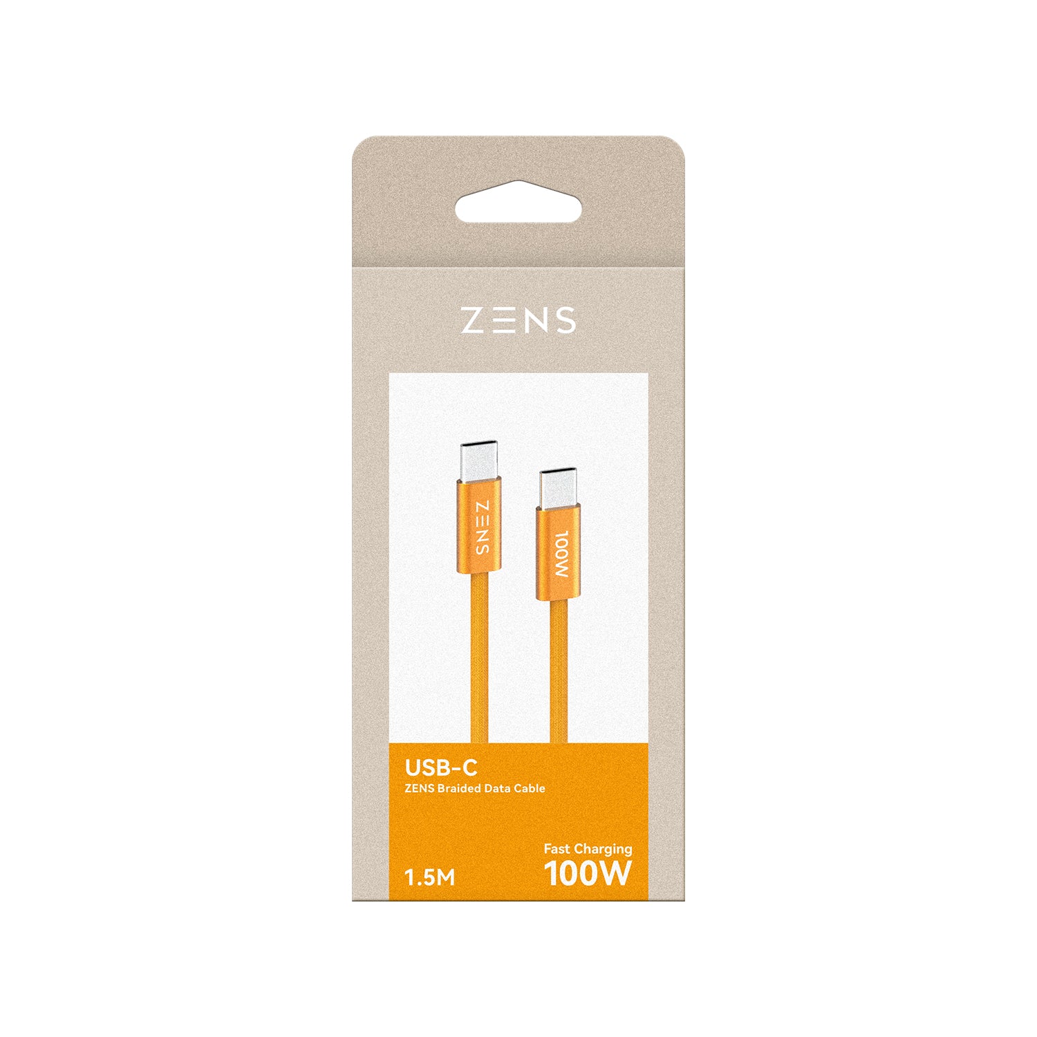 Zens 100W USB-C 充電數據線 (1.5米）