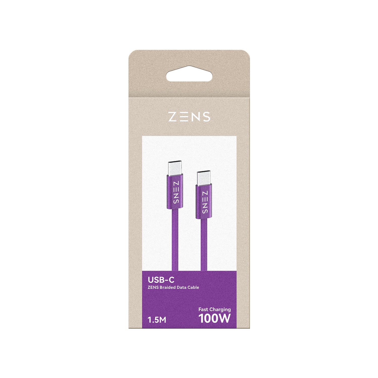 Zens 100W USB-C 充電數據線 (1.5米）